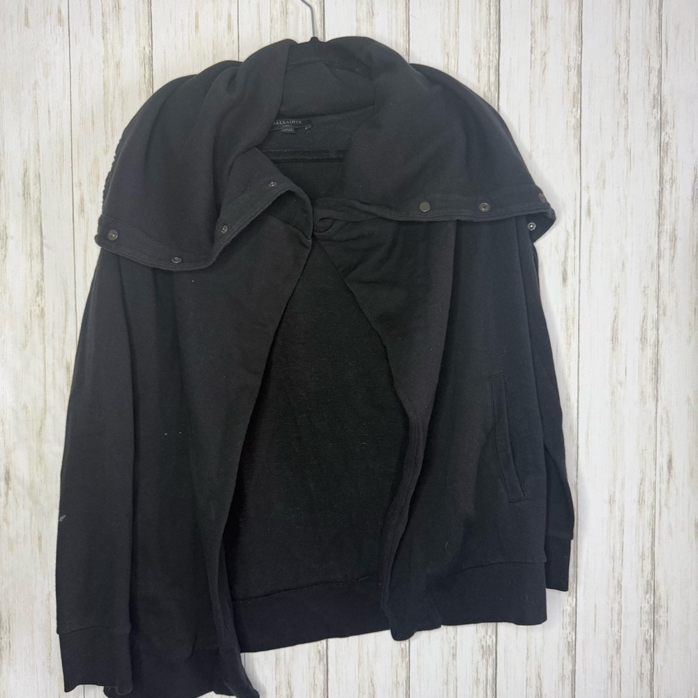 All Saints Black Sweatshirt with snaps - Picture 2 of 6